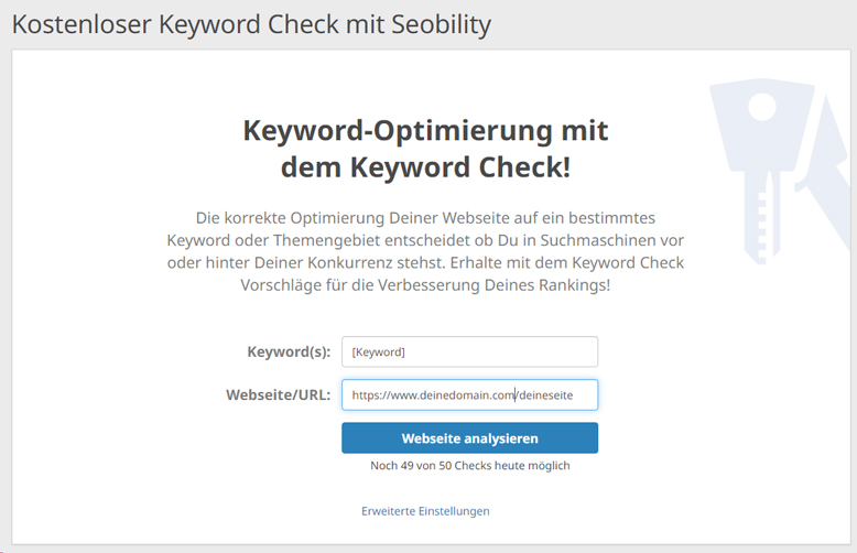 seobility keyword check