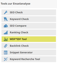 seobility wdf idf tool