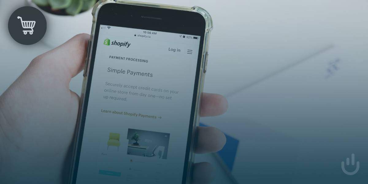 Smartphone mit Shopify Simple Payments auf dem Bildschirm